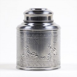 Boîte à thé inox martelé 100g